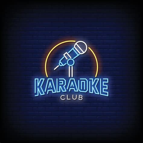 Karaoke Club Design Neon Signs Style Text Vector Vector Art At