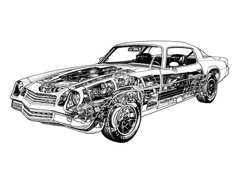 Chevrolet Camaro Z28 Sport Coupe 1980 Cutaway Drawing In High Quality