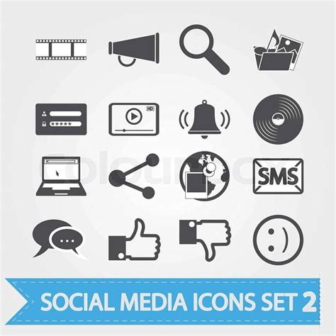 Social Media Icons Set 2 Vektorgrafik Colourbox