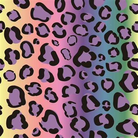 Pastel Seamless Rainbow Leopard Pattern Vector Cheetah Print