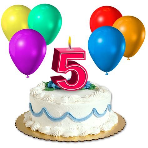 Blue Number 5 A Happy Birthday Celebration 21456160 Png Images And