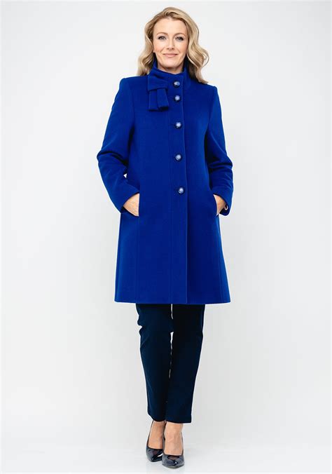 Christina Felix Bow Trim Wool And Cashmere Coat Royal Blue Mcelhinneys