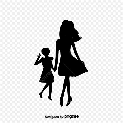 Mother Child Silhouette Vector Png Vector Silhouette Mother Child