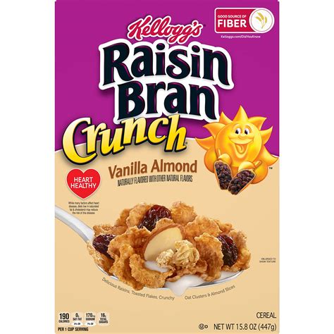 Kelloggs Raisin Bran Crunch Breakfast Cereal Fiber Cereal Made With
