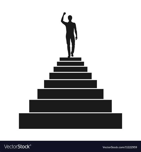 Man Silhouette On The Top Of Stairs Royalty Free Vector