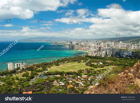 Aerial View Honolulu Waikiki Beach Diamond Foto De Stock Editar Ahora