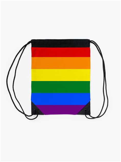 gay pride rainbow flag drawstring bag for sale by public redbubble