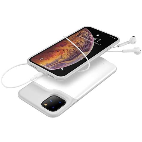 Iphone 11 Pro Backup Battery Case 5200mah White Grey