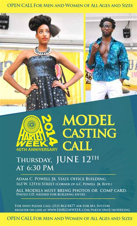 Harlem Week Open Model Casting Call