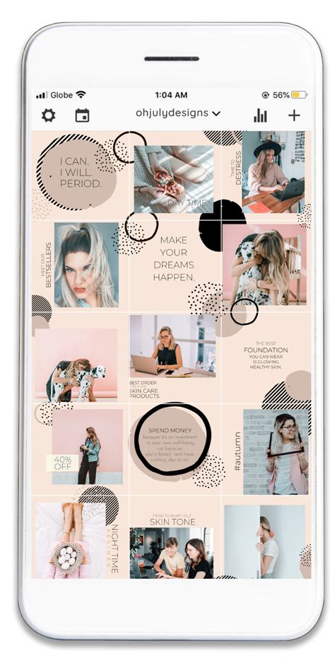 customizable instagram puzzle feed template in canva plan 15 instagram posts ahead level up