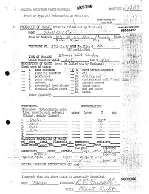 Fillable Online Az Hazardous Waste Manifest W Attch