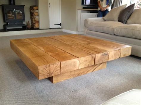 This rustic coffee table is the perfect addition to a modern farmhouse living room. Square Oak Coffee Table Project #59 | Abacus Tables
