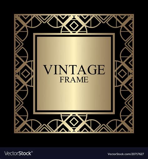 Art Deco Frame Border Vector Image On Vectorstock Art Deco Frames