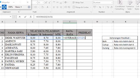 Menggunakan Rumus Excel Average Dan If Dalam Menentukan Nilai Rata