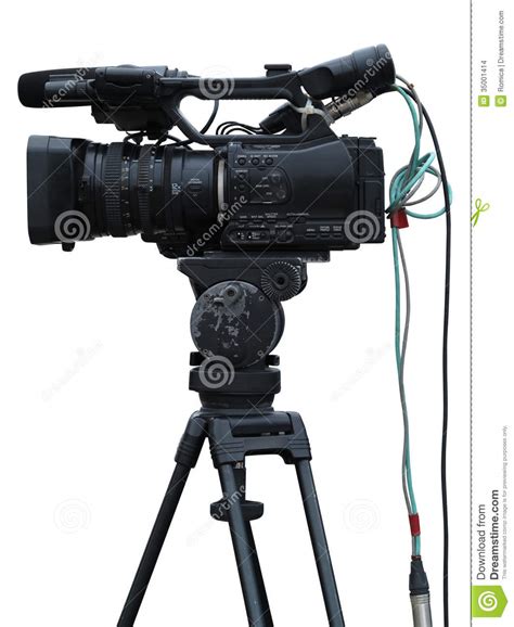 Tv Professional Studio Digital Video Camera Isolated On White Stock