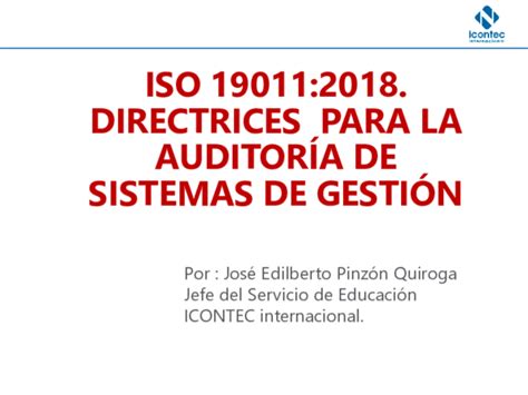 Pdf Iso 190112018 Directrices Para La AuditorÍa De Sistemas De