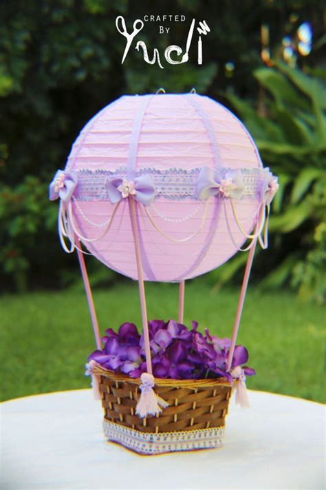 Hot Air Balloon Decoration Pinklavender Up Up And Away Decoration