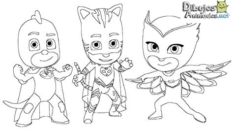 Dibujos Para Colorear Pj Masks Heroes En Pijamas Dibujos Animados