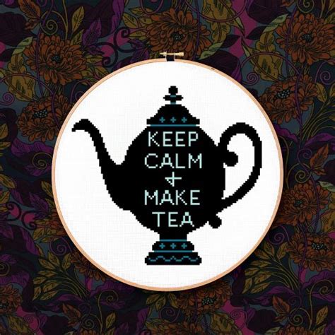 Keep Calm And Make Tea Pdf Cross Stitch Pattern Scribble And Stitch