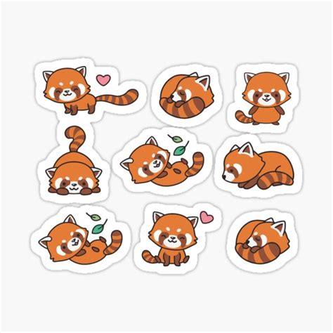 Knitting Red Pandas Sticker Sheet Cute Red Panda Stickers Knit Ai Cases