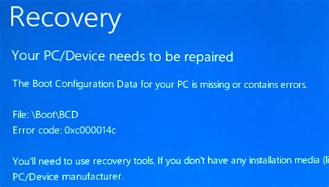 Windows10で「recovery Your Pcdevice Needs To Be Repaired」と表示されて起動しない場合の修理方法