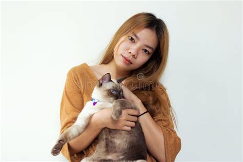 Girls With Kittens Stock Image Image Of Mammal Funny 31009433