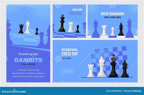Set Of Chess Game Banner Templates Stock Vector