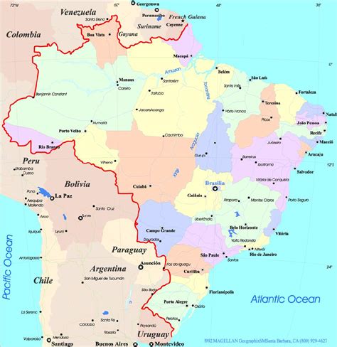 Map Of Brazil Regions Political And State Map Of Brazil