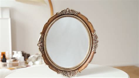 Vintage Round Bathroom Mirrors Decor Home Glasses Frame Makeup Bath
