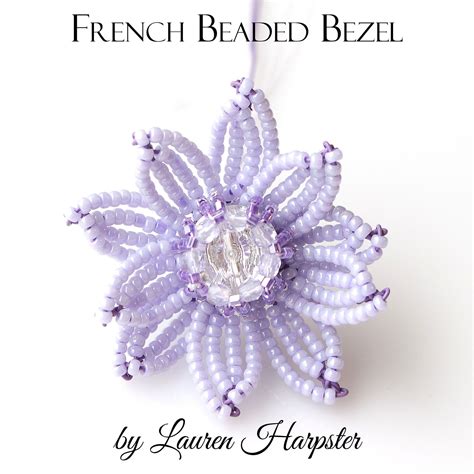 PDF Tutorial French Beaded Rivoli Bezel Beaded Flowers Patterns
