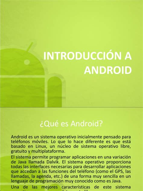Introduccion A Android Pptppt Android Sistema Operativo Java