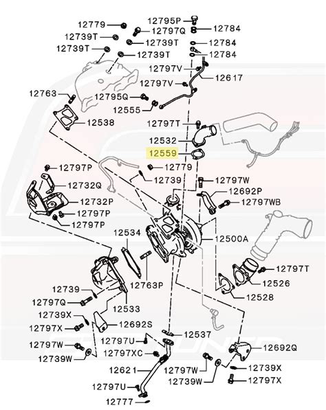 Oem Evo 456789x J Pipe Turbo Outlet Gasket Mr281085