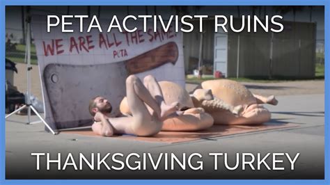 Nude PETA Activist Ruins Thanksgiving Turkey YouTube