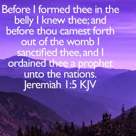 Jeremiah 15 Before I Formed Thee In The Belly I Knew Thee And Before