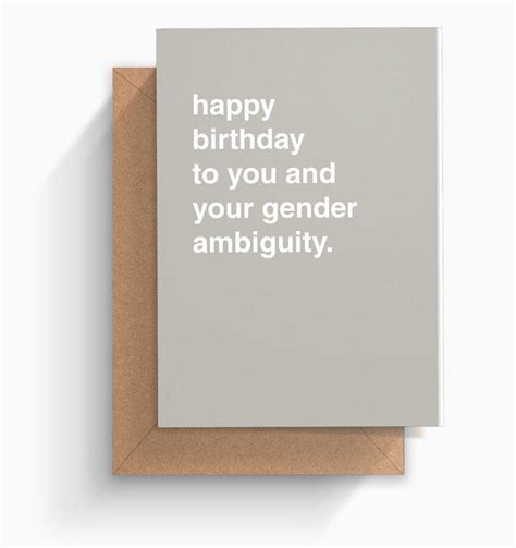 Happy Birthday To You And Your Gender Ambiguity Birthday Card Greetings From Hell