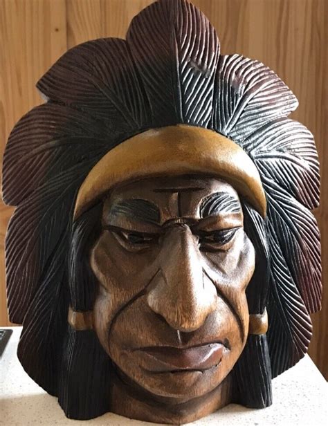 Carved Wooden Indian Chiefnative American Solid Head In Bangor County Down Gumtree