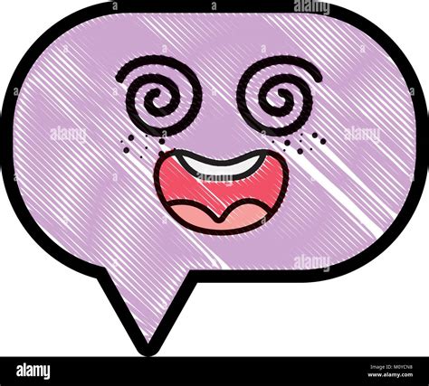 Grated Dizzy Chat Bubble Kawaii Cartoon Stock Vector Image And Art Alamy