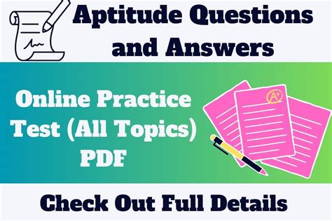 Aptitude Questions And Answers Online Practice Test All Topics Pdf 2023