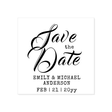 Custom Save The Date Stamp Handwritten Style 2 Zazzle Save The Date