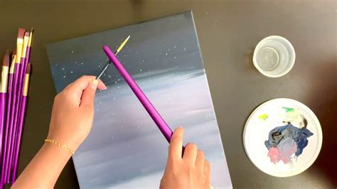 Starry Night Sky Acrylic Painting Youtube
