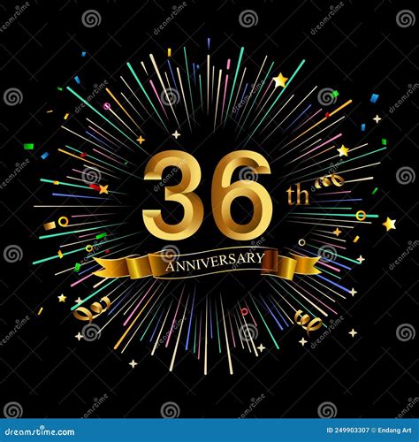 36th Anniversary Celebration Golden Number 36th With Sparkling