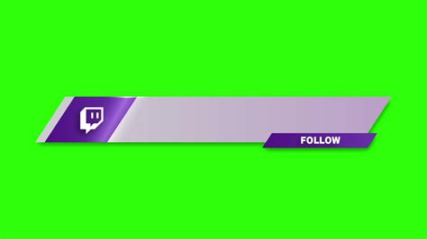 Simple Animated Twitch Lower Third Banner With Follow Green Screen Free Video 11433994 Stock