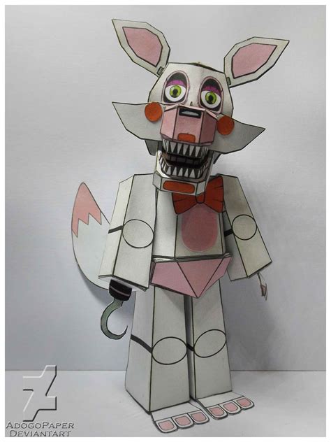Five Nights At Freddys 2 Funtimefoxy Papercraft By Adogopaper On