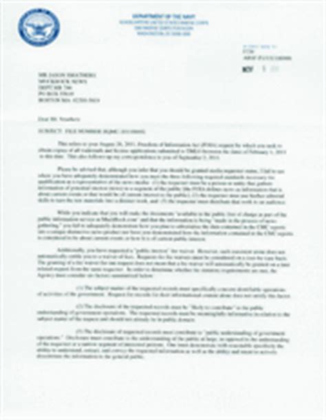 Sample repair request letter to seller. 2/1/11 - now USMC trademark license requests (USMC)