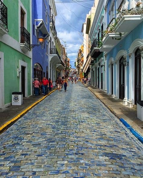 The Famous Blue Cobblestone Streets Of Old San Juan