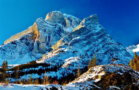 Mountains Canada Snow Kananaskis Country Nature Wallpapers Hd