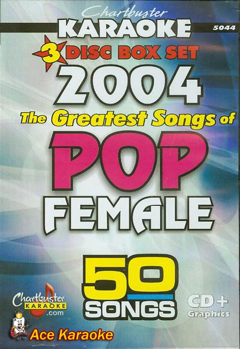 chartbuster karaoke cdg cb5044 the greatest songs of pop female 2004