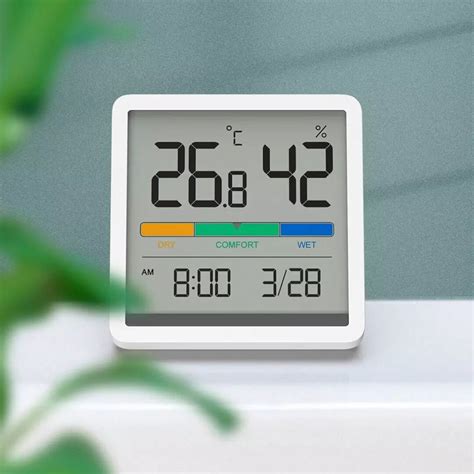 Rurtuhixqd Xiaomi Miiiw Mute Temperature Humidity Clock Digital