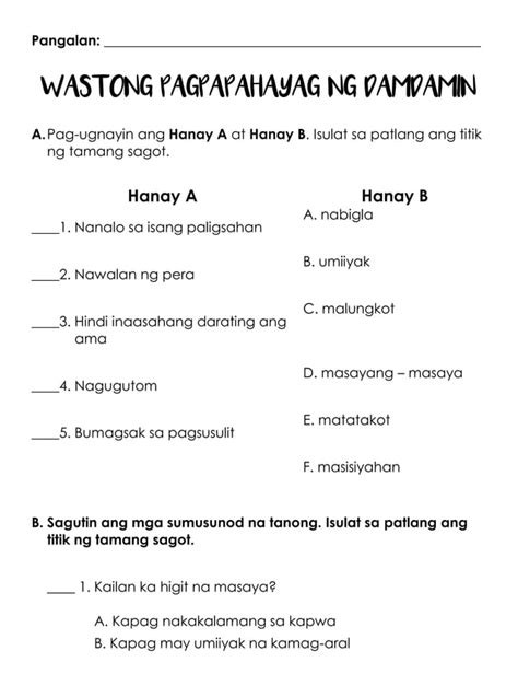 Wastong Pagpapahayag Ngdamdamin Pdf