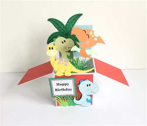 Handmade Dinosaur Pop Up Card Etsy Uk